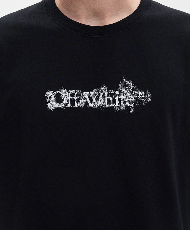 Off-White Чорна футболка з принтом 44MAA027S26J007 зображення 5