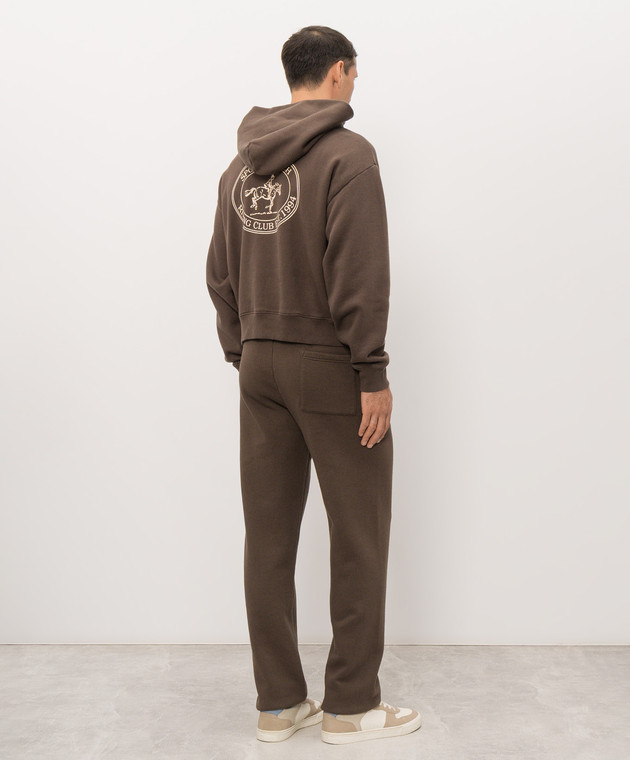 Sporty & Rich Коричневий утеплений спортивний костюм з принтом логотипа ST11083244BR03PA08783m зображення 4