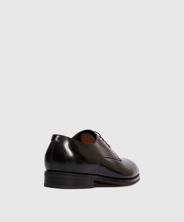 Santoni Черные кожаные глянцевые дерби MCJG18597PI5HNTG изображение 3