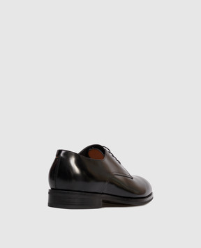Santoni Чорні шкіряні глянцеві дербі MCJG18597PI5HNTG