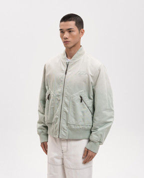 Off-White Зелений утеплений бомбер 44XEH05OS26F001