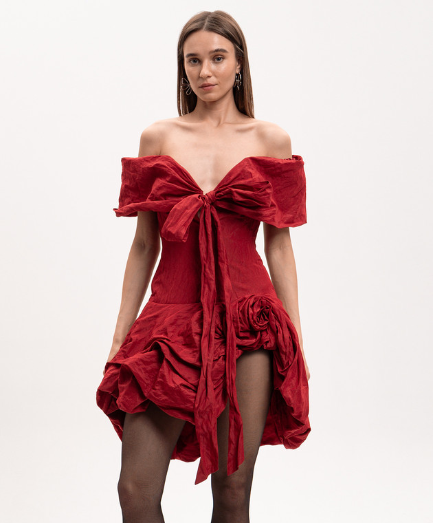 Magda Butrym Червона сукня міні асиметричного крою DRESS41101526 зображення 3