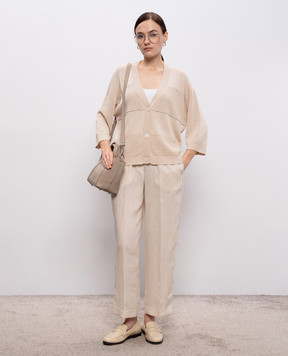 Peserico Бежевый кардиган с льном S99140F0709056