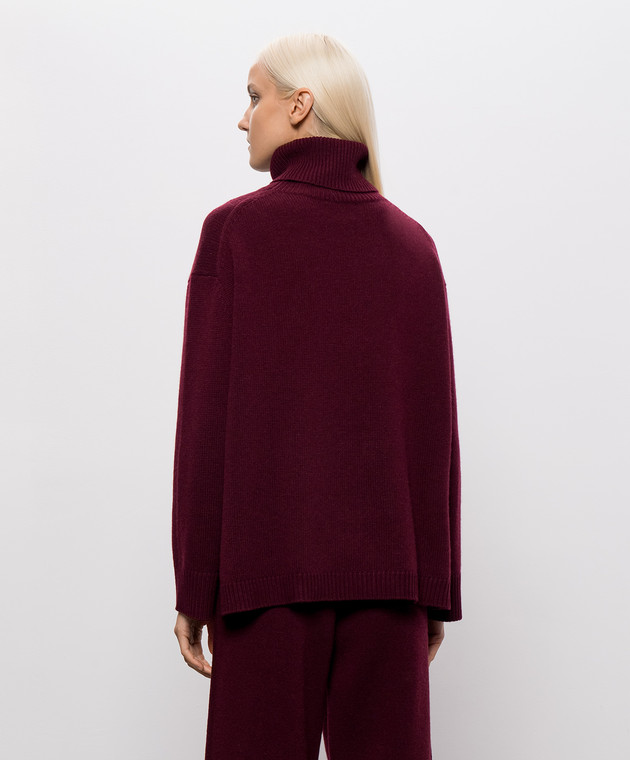 Allude Бордовий светр з вовни і кашеміру з розрізами 26517105 зображення 4