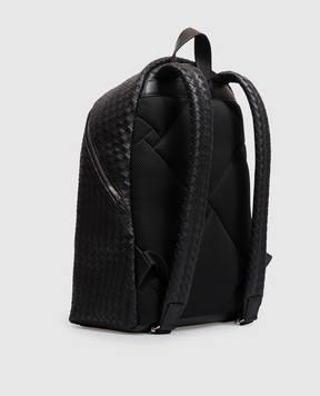Bottega Veneta Черный кожаный рюкзак Intrecciato 876359V4RT3