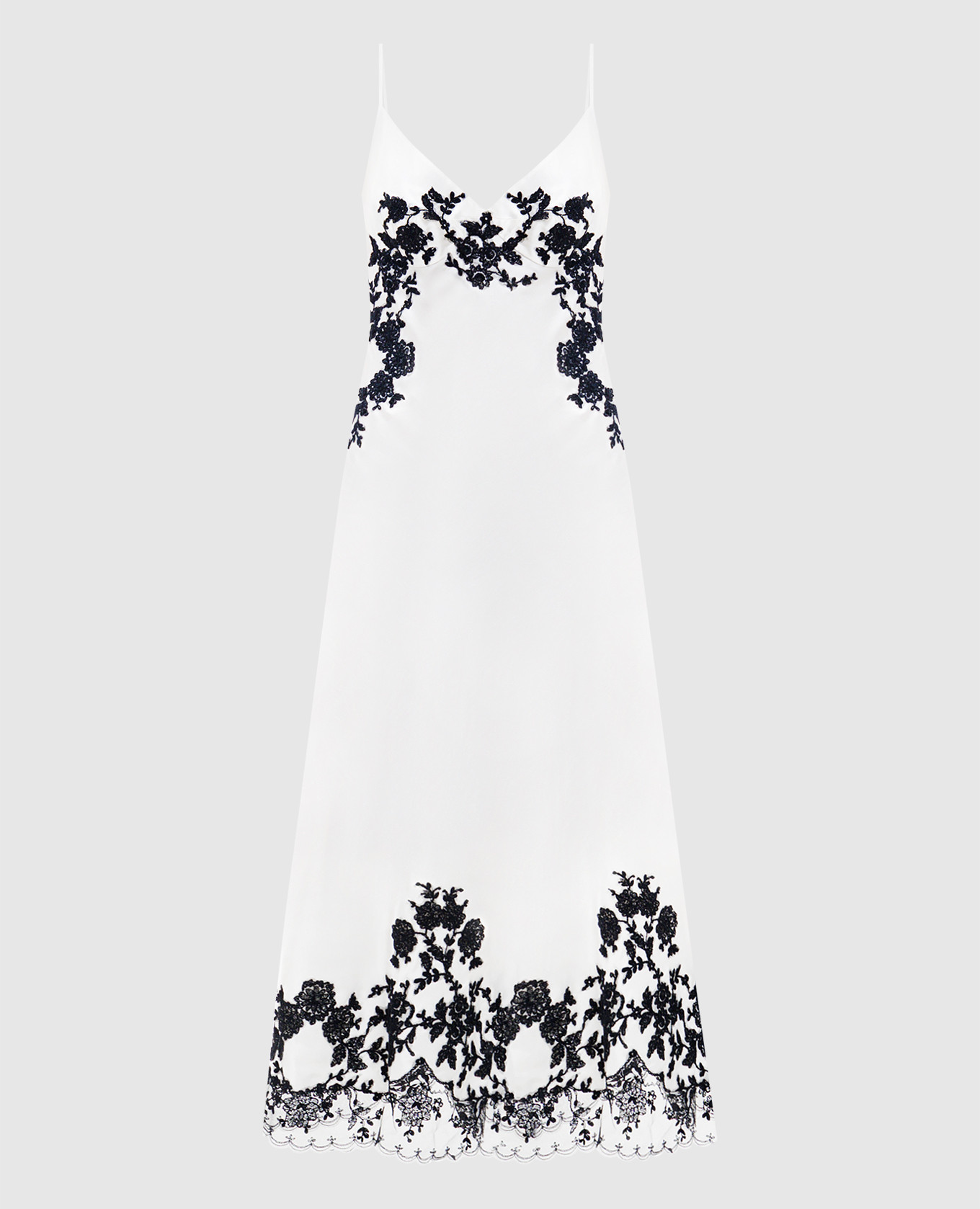 Белое платье миди с контрастным кружевом