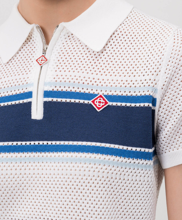 Casablanca Белое ажурное поло с шерстью WSS26KW126201 изображение 5