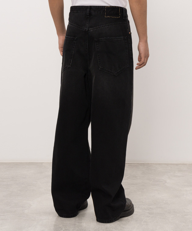 Vetements Черные джинсы с прорехами MH27DJ087B изображение 4