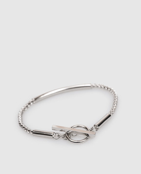 Saint Laurent Сріблястий браслет з гравіюванням логотипа 779023Y1500