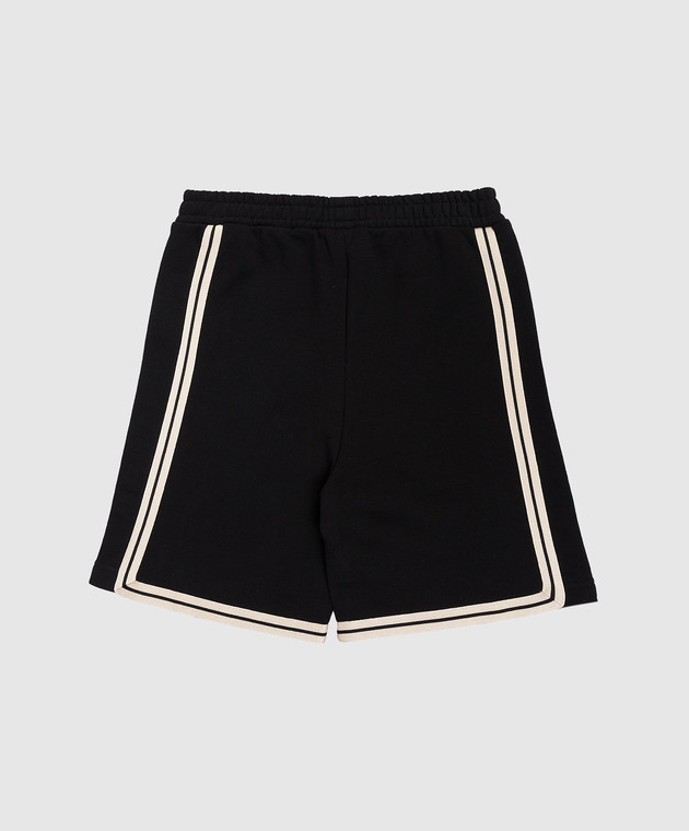 Palm Angels Дитячі чорні шорти з принтом логотипа PBCI007S26FLE001 зображення 2