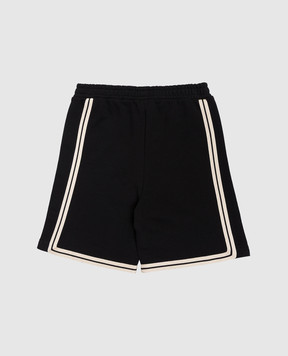 Palm Angels Дитячі чорні шорти з принтом логотипа PBCI007S26FLE001