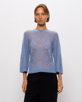 Twinset Блакитний светр з вовною альпаки 262TP3373