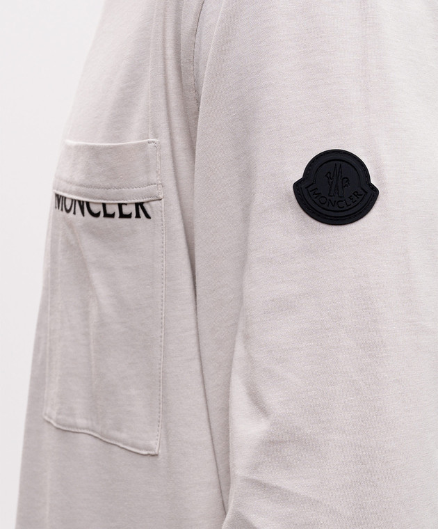 Moncler Бежевий лонгслів з нашивкою логотипа L20918D0001089B8Q зображення 5