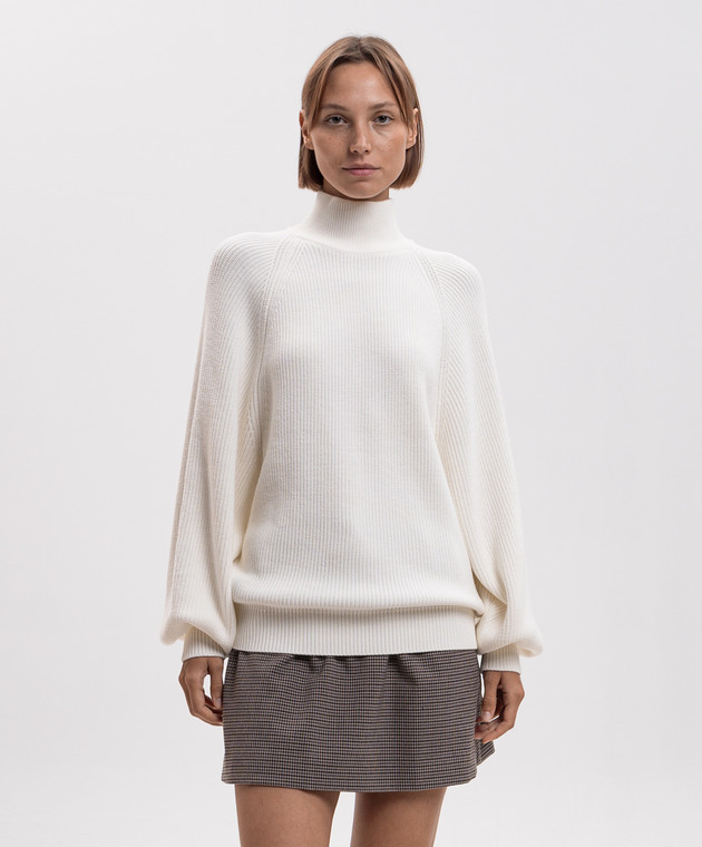 Twinset Свитер с шерстью цвета айвори 262AP3043 изображение 3