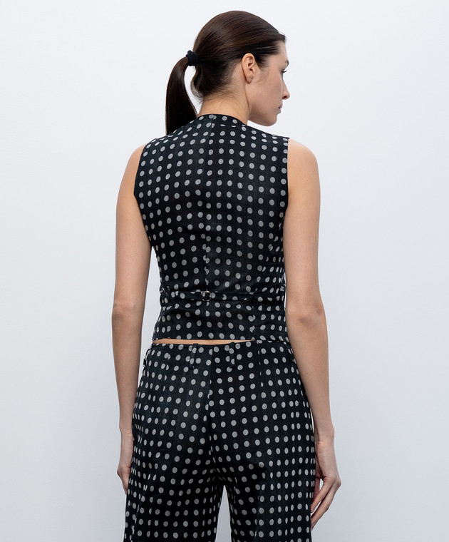 Ermanno Scervino Черный жилет из шелка в горох D486N700XPN изображение 4