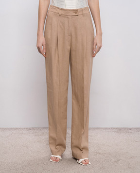 Twinset Бежеві штани з льоном 261TF2022