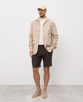 Stefano Ricci Коричневі  шорти з льону M1T6100300L0005Q