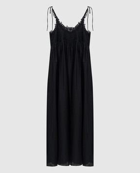 Twinset Чорний сарафан з мереживом 261TT2140