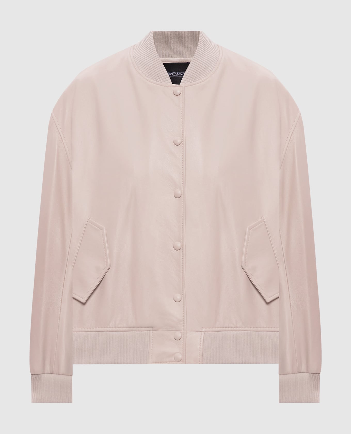 Розовый кожаный бомбер Livia