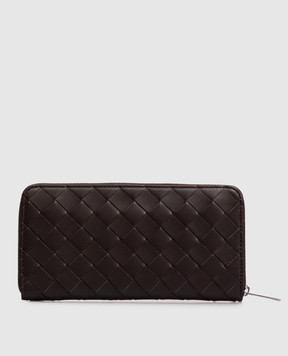 Bottega Veneta Коричневый кожаный кошелек Intrecciato 814838VCPQ4
