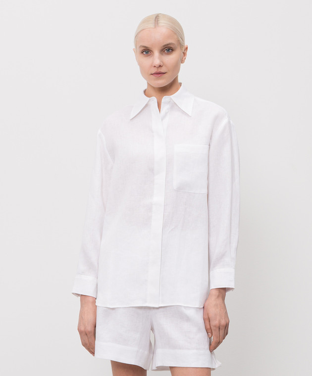 Max & Co Біла сорочка Gattoni з льону MCOGATTONI зображення 3