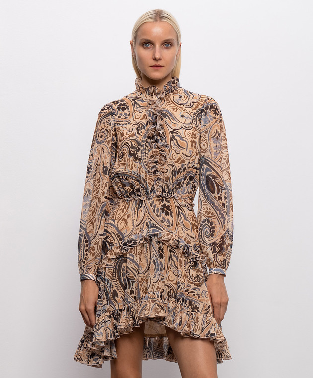 Etro Бежевое платье с рюшами WRHA066799SAS1P изображение 3