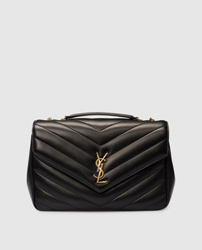 Saint Laurent Черная кожаная сумка LOULOU с логотипом 803541AAEAX