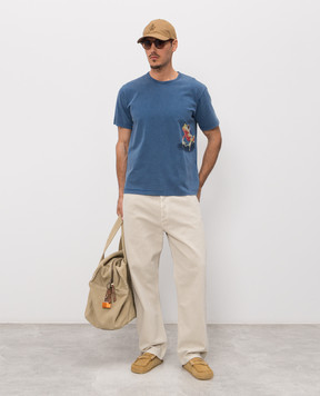 JW Anderson Синя футболка Peeking frog JT0316PG1937