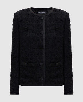 Dolce&Gabbana Чорний твідовий жакет F27EBTHUMJK