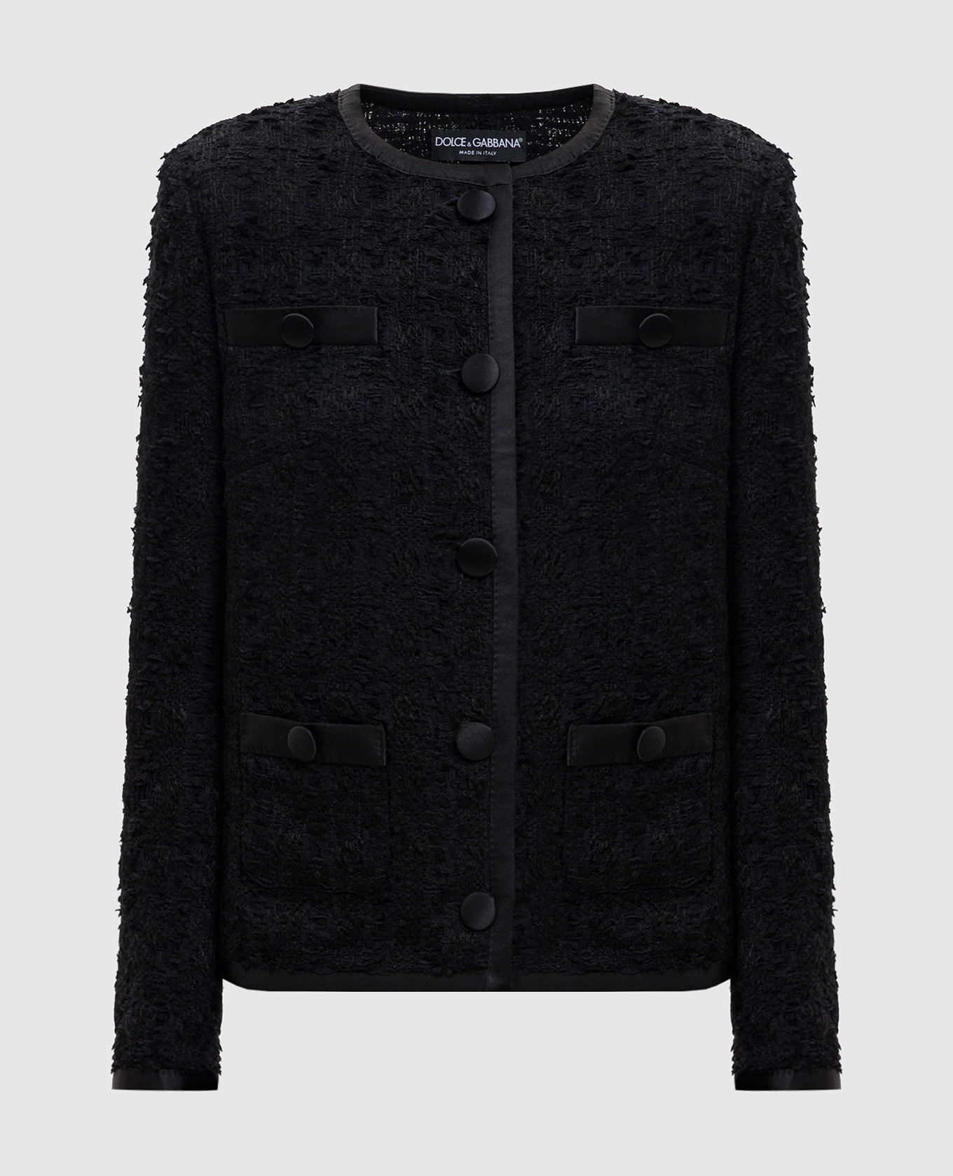 

Черный твидовый жакет, Жакеты