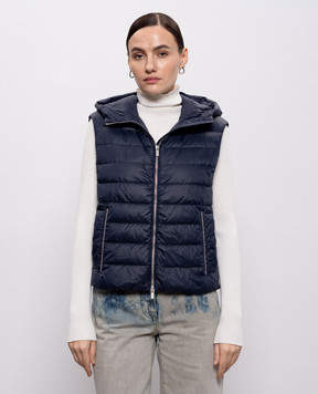 Peserico Синій пуховий жилет з ланцюжком моніль A0346102200