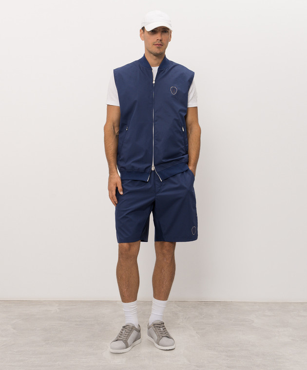 Brunello Cucinelli Синій жилет з принтом емблеми MB4229083T зображення 2