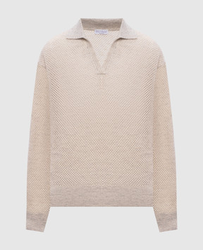 Brunello Cucinelli Сірий светр з вовною з люрексом MGG270505P