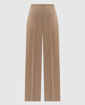 Agnona Коричневые брюки из льна T71008XU3049