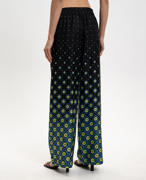 Casablanca Чорні штани Degrade Monogram із шовку WSP26TR37204EXBC