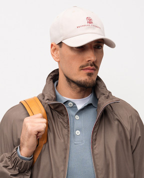 Brunello Cucinelli Сіра кепка з контрастною вишивкою логотипа M252D9850