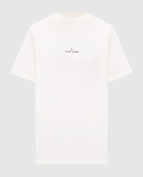 Stone Island Футболка кольору айворі з принтом логотипа L2S152100001S0534