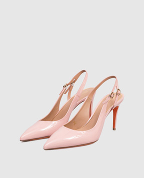 Santoni Рожеві шкіряні лаковані слінгбеки WDID71269HI2NVHD