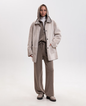 Simonetta Ravizza Коричневая спортивная куртка Marcel из кашемира F06KN125T10