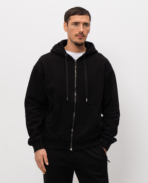 Dolce&Gabbana Черная утепленная спортивная куртка с аппликацией логотипа G9AIYZHU7VX