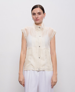 Peserico Бежевий жилет із шовку E0315602880