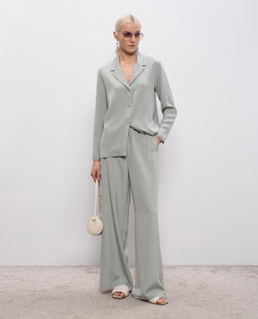 Max Mara Зелені штани MAGA із шовку MXPMAGA