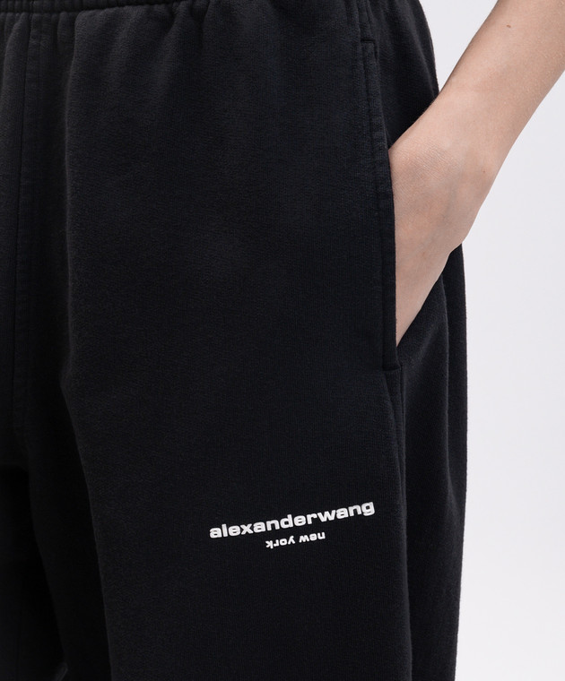 Alexander Wang Черные спортивные брюки с фактурным логотипом 1CC4264065 изображение 5