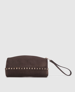 Valentino Коричневый замшевый клатч Rockstud 9W2P0BB5KQQ