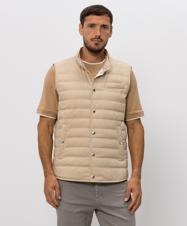 Brunello Cucinelli Бежевий пуховий жилет MV4081711 зображення 3
