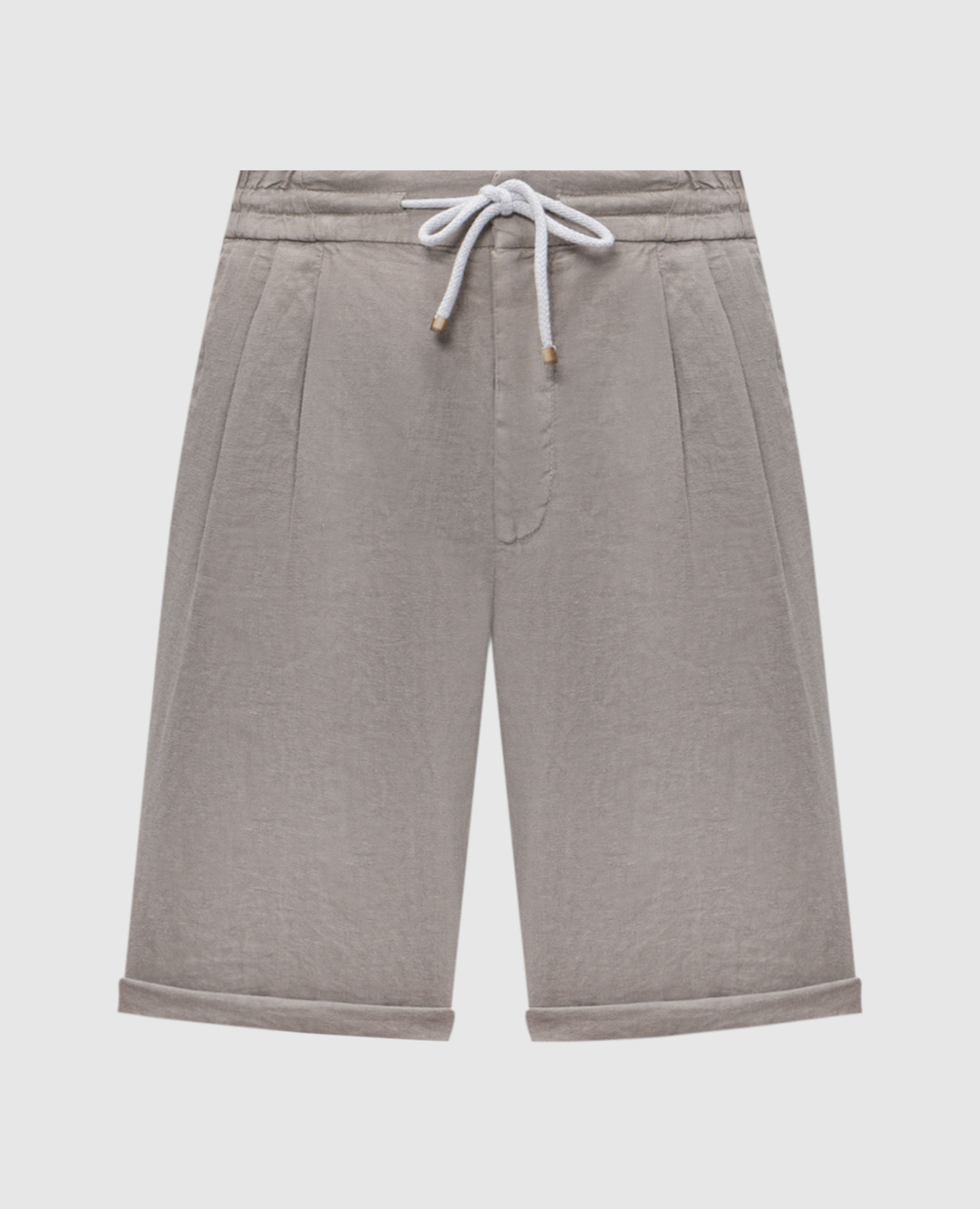 Шорты цвета хаки из льна