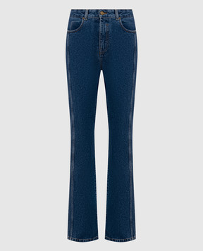 Balmain Сині джинси кльош з патчем логотипа HF1MI071DG08