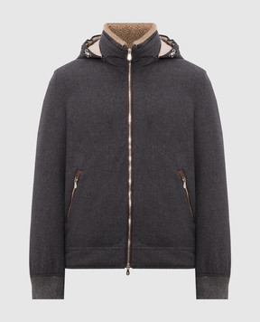 Brunello Cucinelli Серая пуховая куртка из шерсти MM4701606