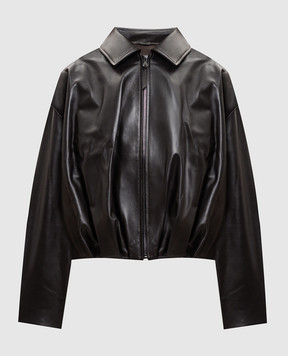 Babe Pay Pls Коричневая кожаная куртка с патчем логотипа 2530NATUREL