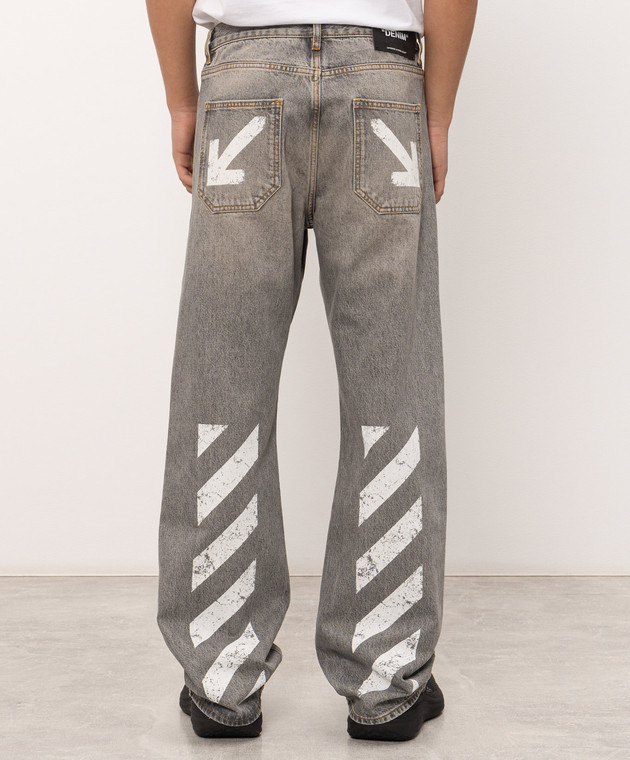 Off-White Серые джинсы с принтом 44MYA18JF26D003 изображение 4